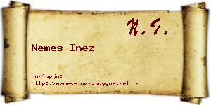 Nemes Inez névjegykártya